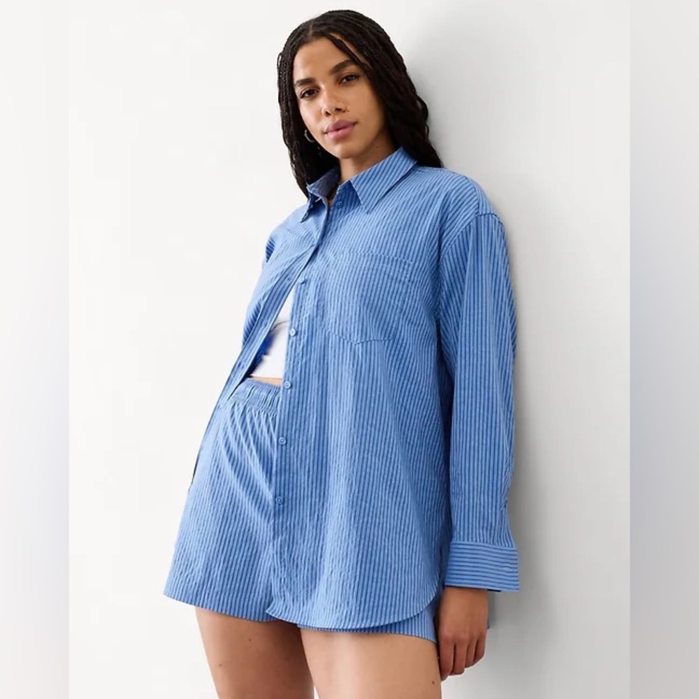 Athleta midday relaxed poplin shirt size XS